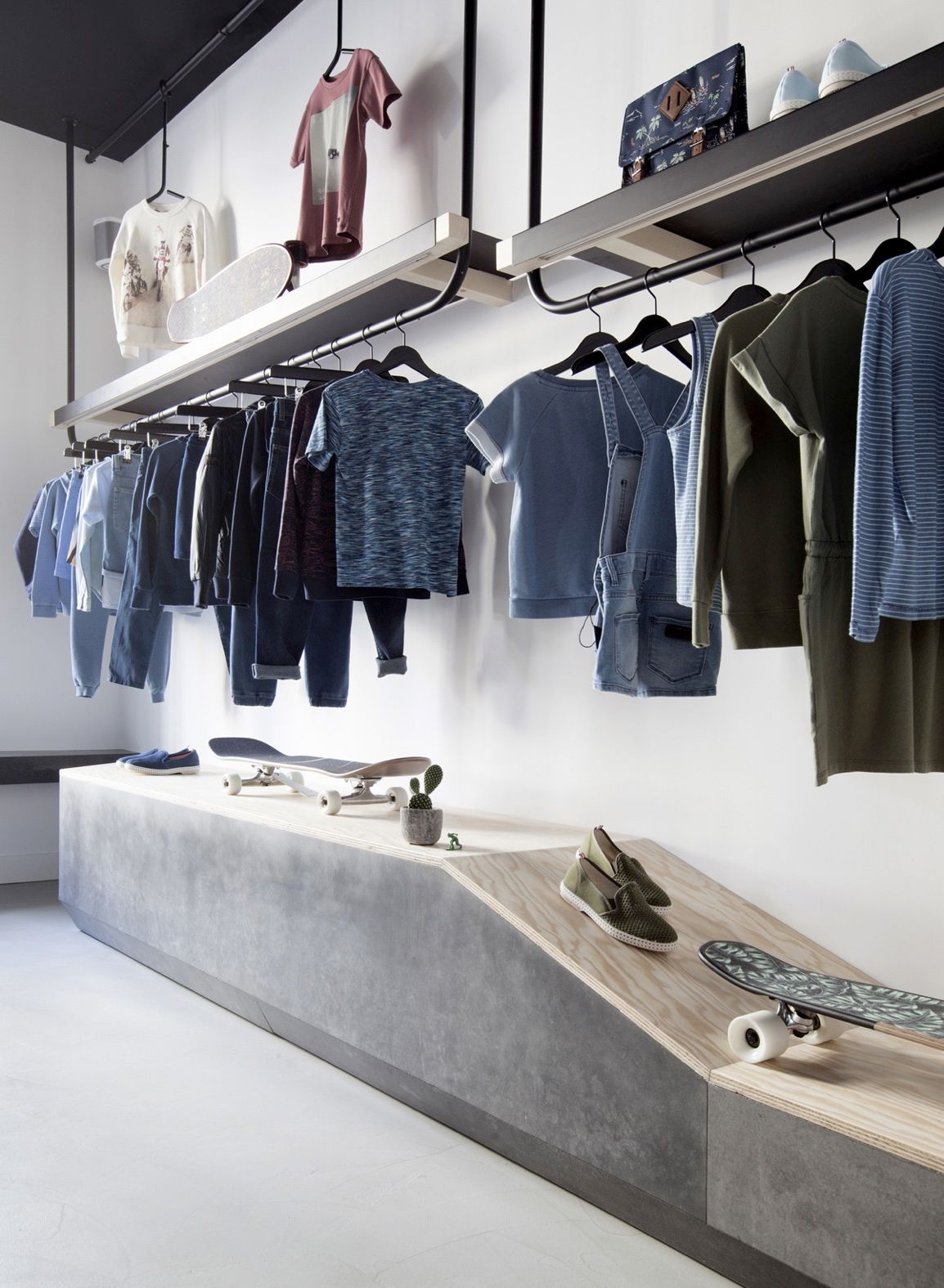 Douglas Fir Plywood panels in a clothing store