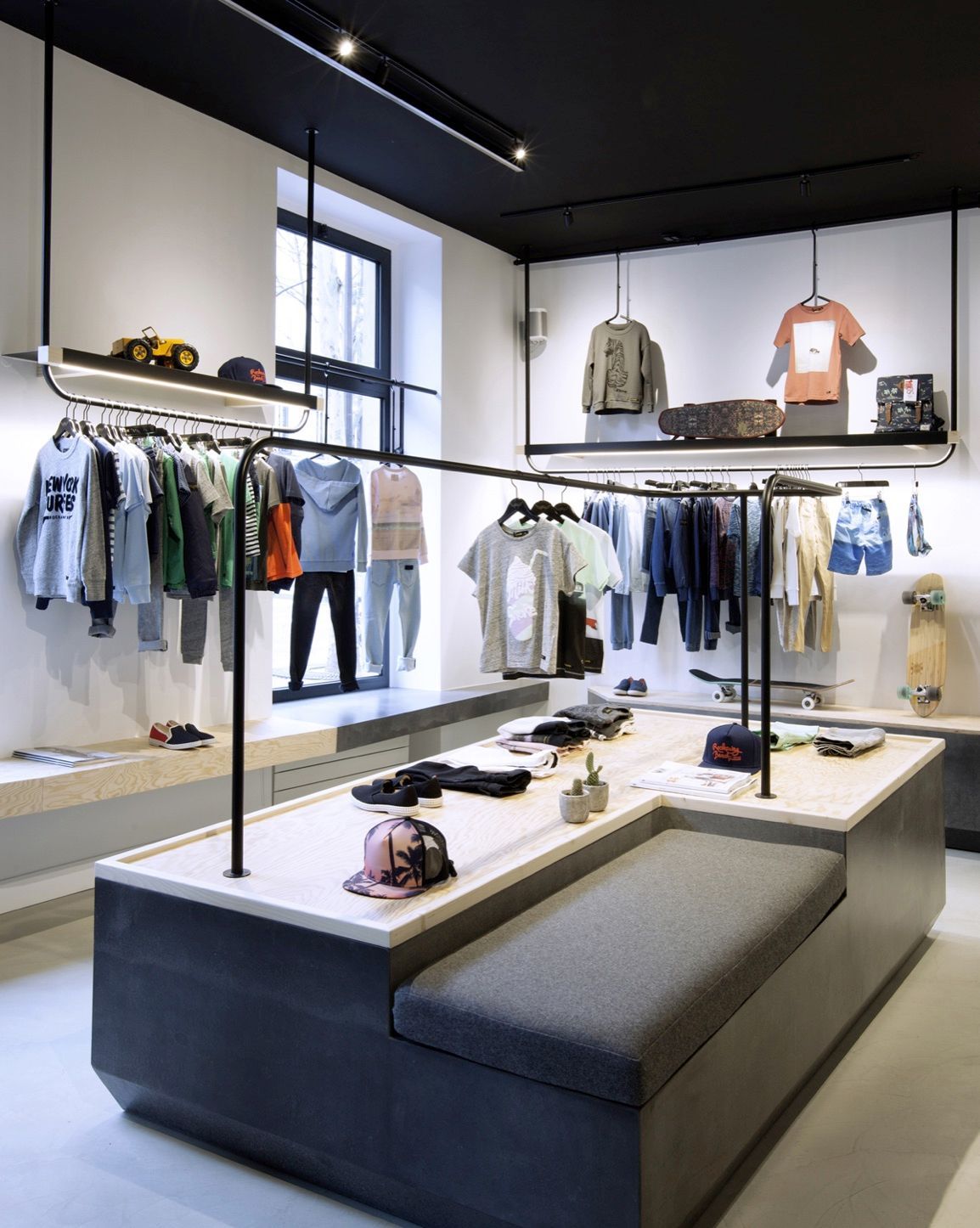 Douglas Fir Plywood furniture in a clothing shop