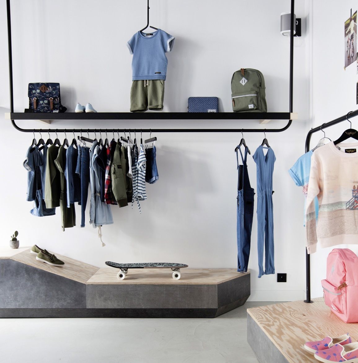 Douglas Fir Plywood panels in a clothes shop