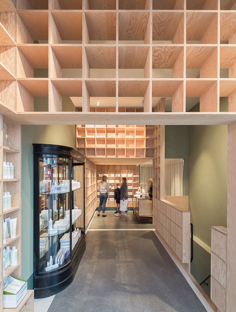 Douglas Fir Plywood Shelving in a shop