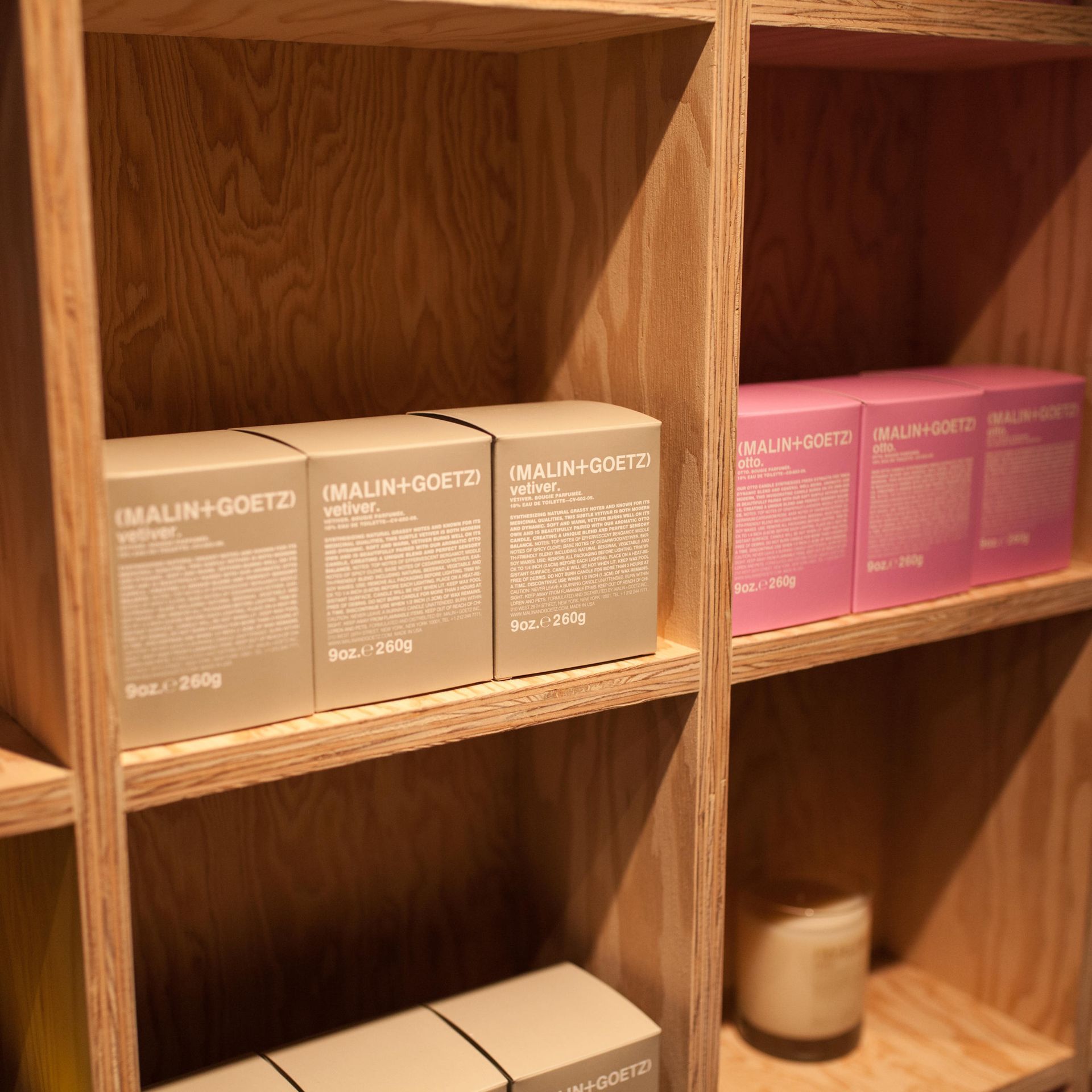 Douglas Fir Plywood display units in a store