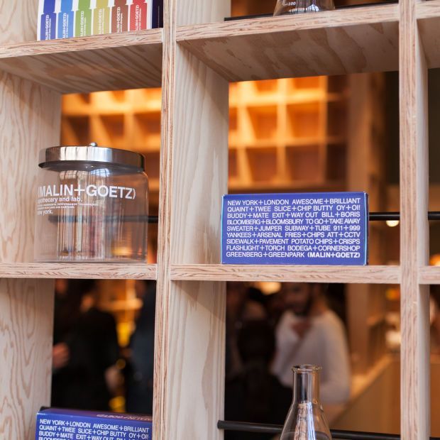 Douglas Fir Plywood display units in a store