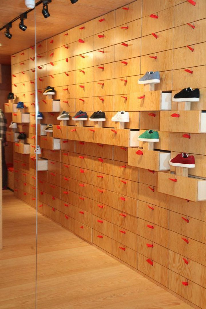 Douglas Fir Plywood used in a retail store