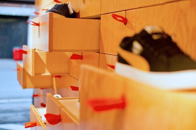 Douglas Fir Plywood used for display in retail store