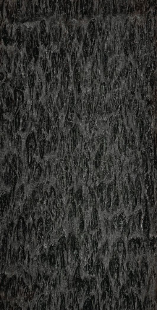 Figured curly dark brown veneered MDF or plywood