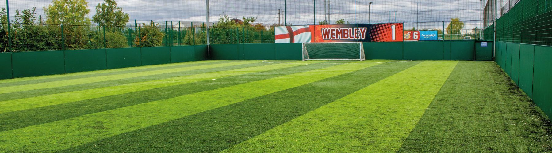 Green Plywood Sports Pitch Perimeter