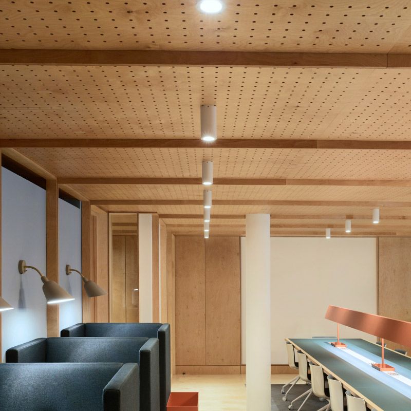 Clear Coated Plywood for acoustic wall panels