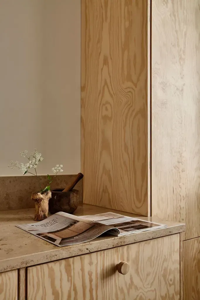 Rustic plywood for kitchens