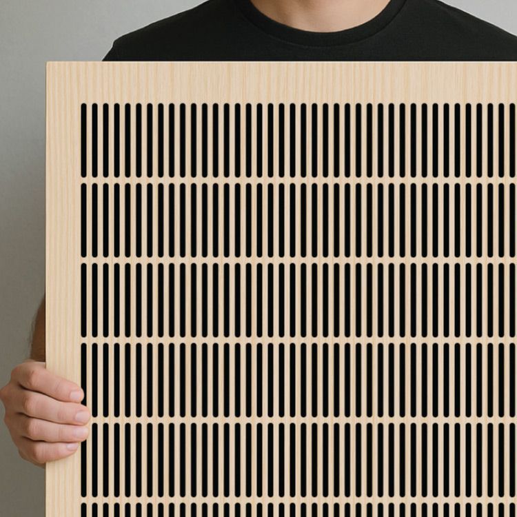 Slotted perforated plywood wall lining