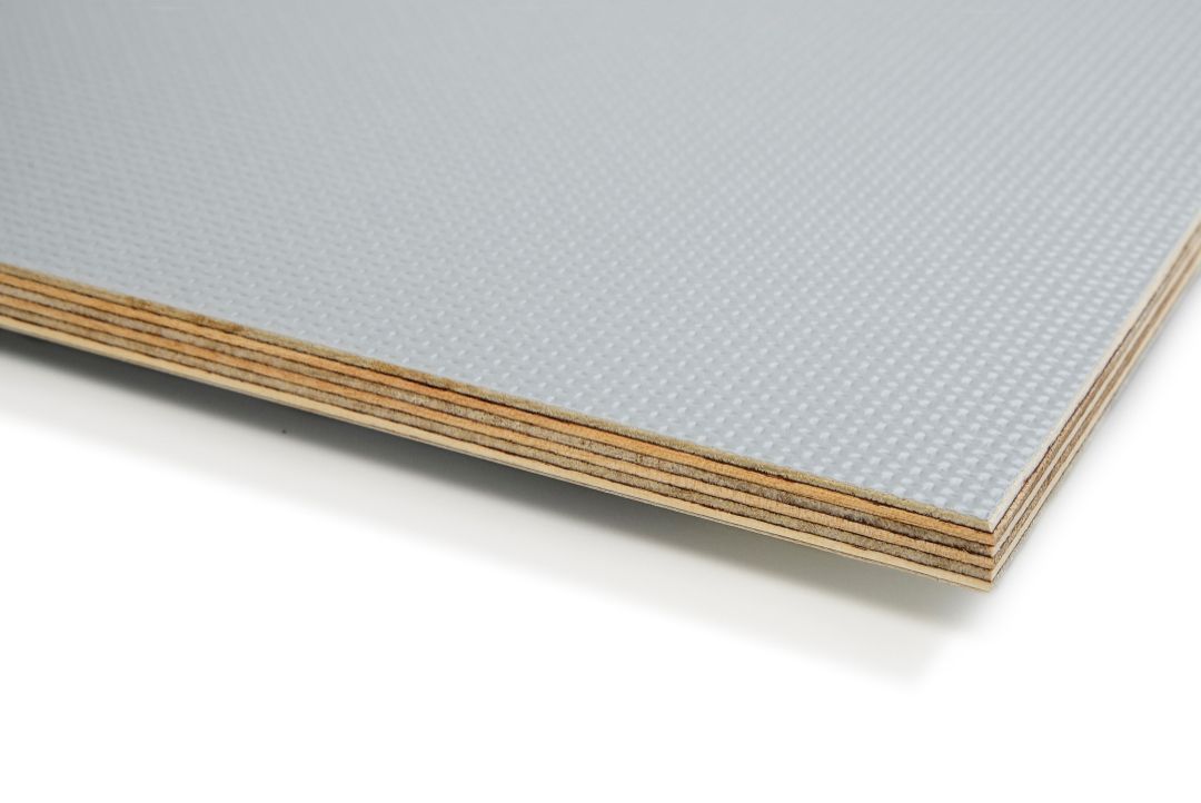 Smooth mesh plywood in light grey
