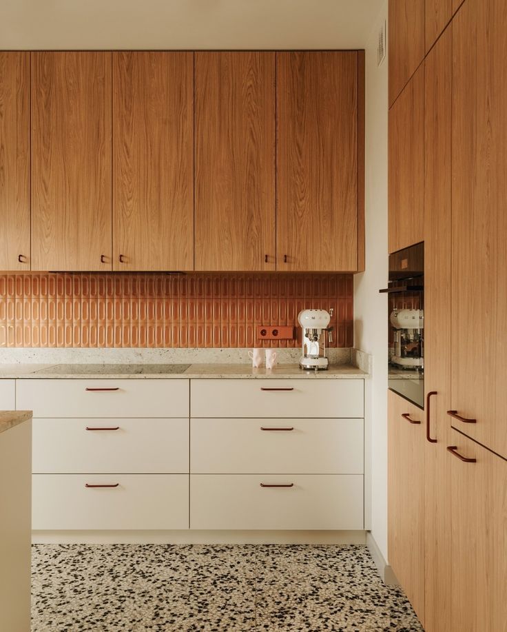 Cherry faced plywood kitchen units