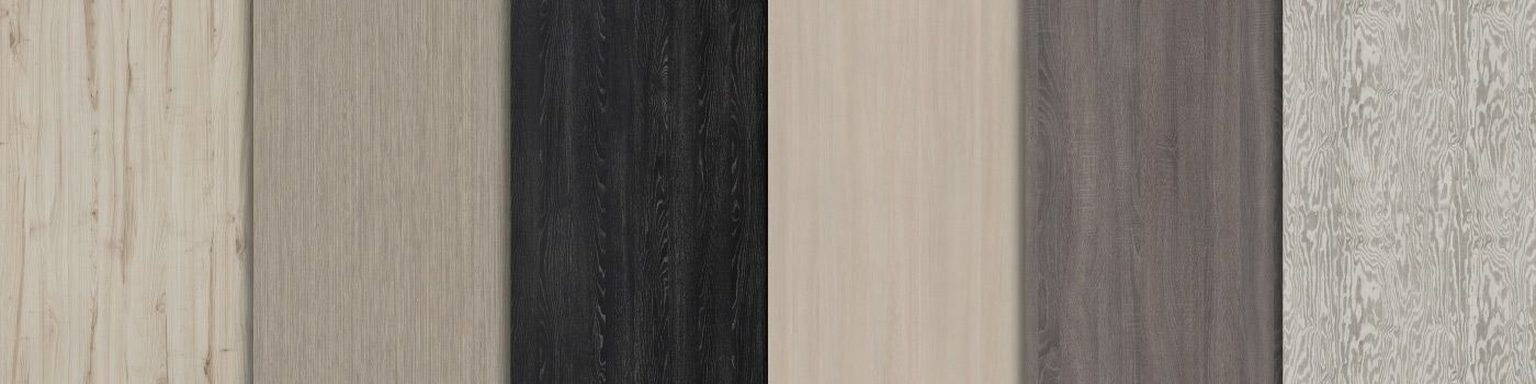 Stained grey or black laminated wood effect MDF panels
