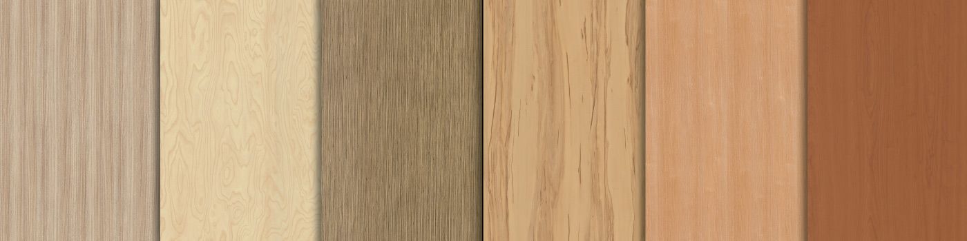 Natural wood effect laminates bonded to plywood