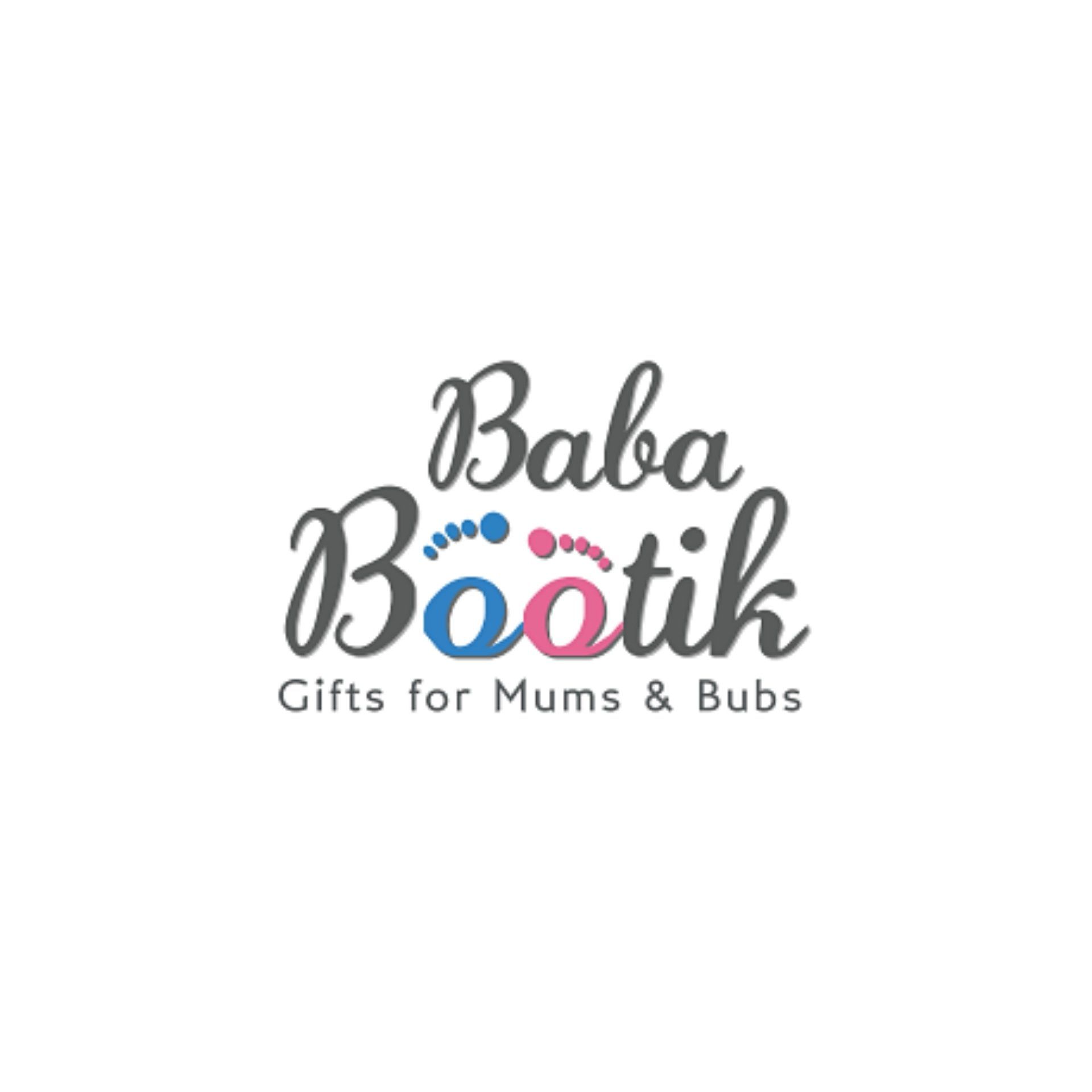 A logo for baba bootik gifts for mums and babies.