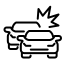 Cars colliding, depicting a car accident.