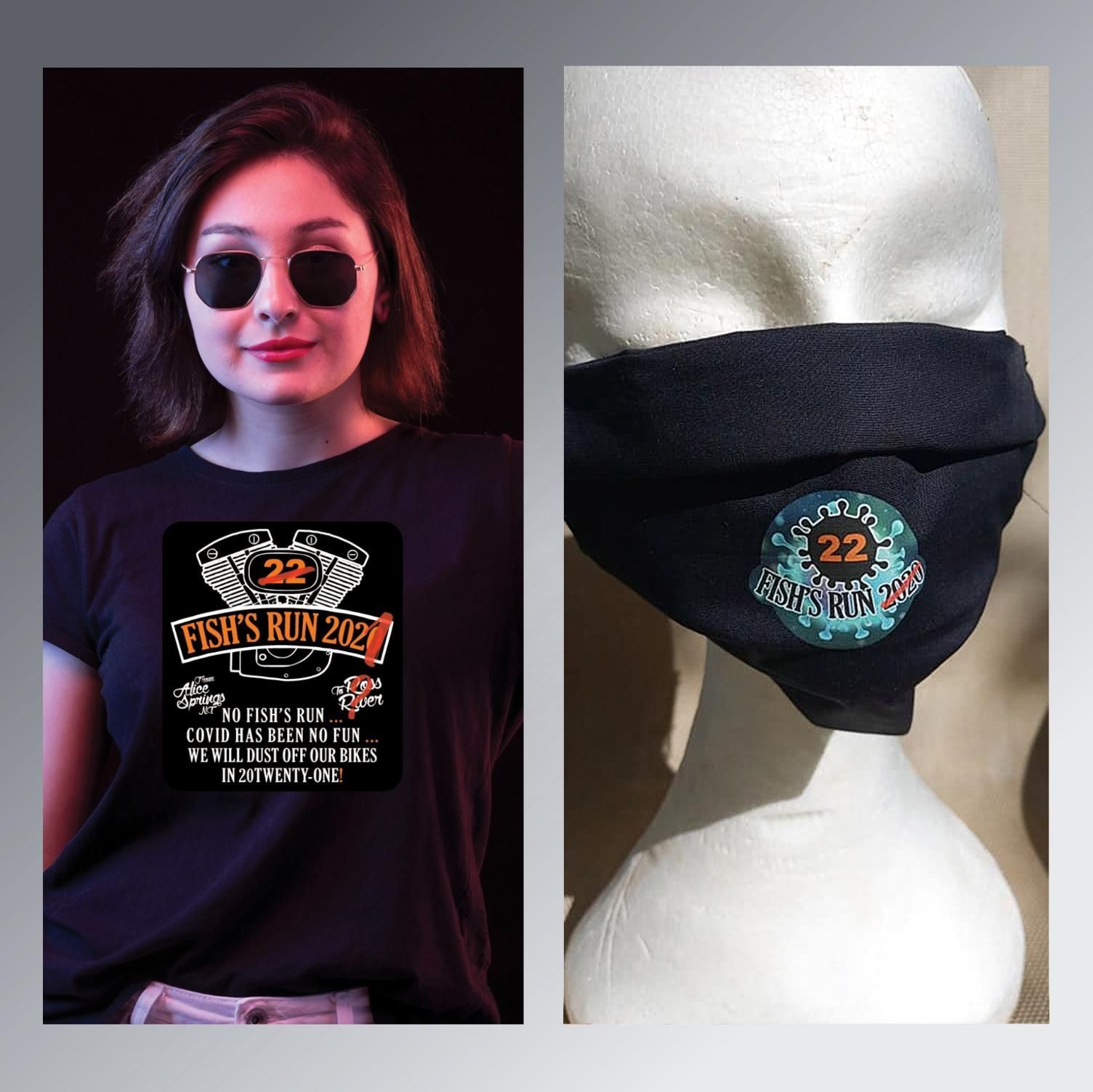 a Woman Wearing Sunglasses and a T-shirt That Says Fish's Run 2020 — Pinpoint In Alice Springs, NT