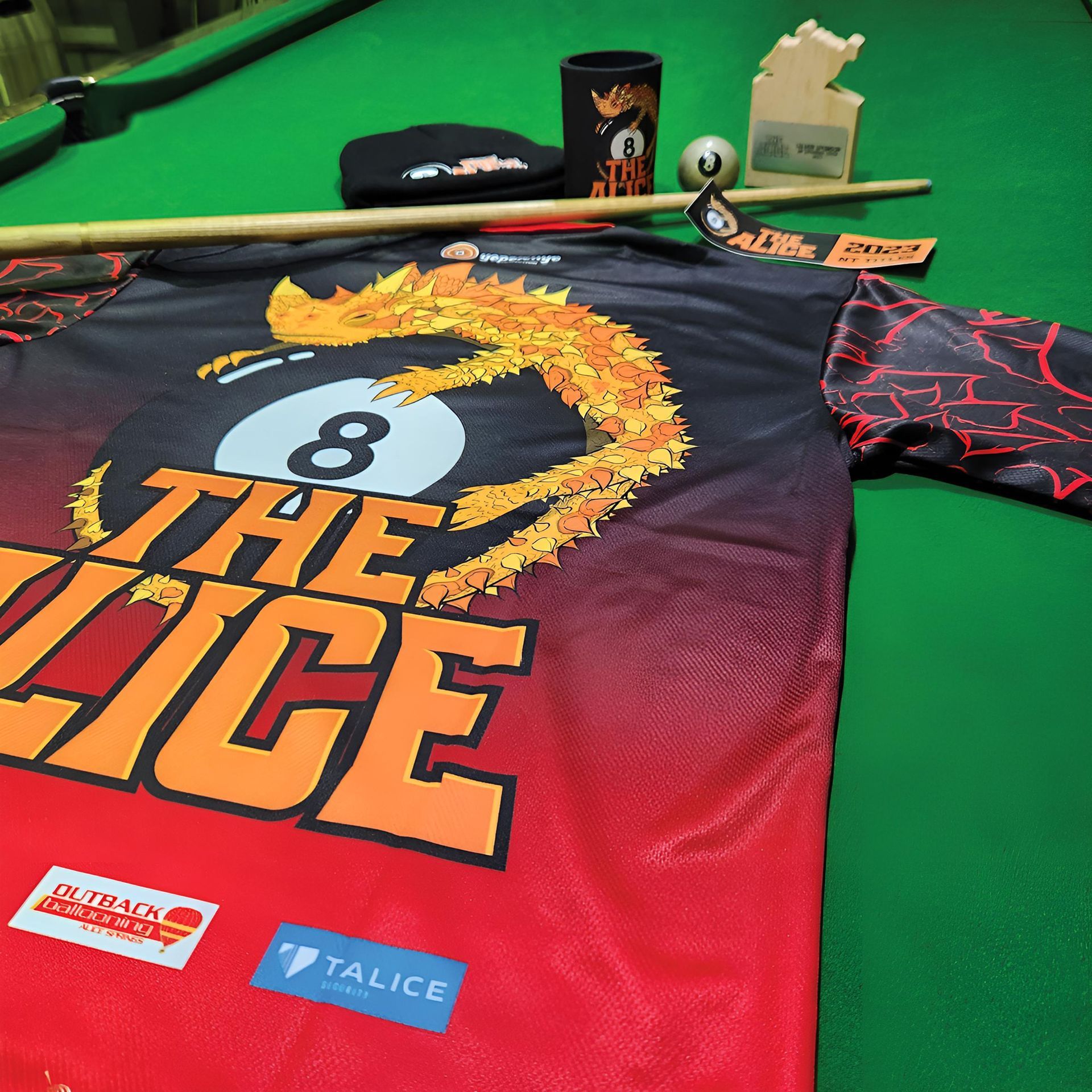 a Pool Table With a Shirt That Says the Lice on It — Pinpoint In Katherine, NT