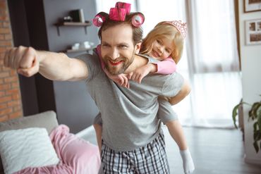 Father And Daughter Eating Together — Long Beach, CA — Kids Zone Visitation Services	