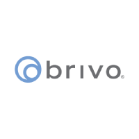 The brivo logo is a blue and gray logo on a white background.