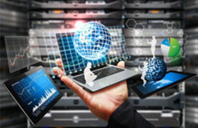 A person is holding a laptop and a tablet in their hand.