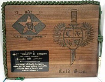 Advertising & Promotional Product Dealers — SSGT Timothy E. Benway Plaque in Jacksonville, NC