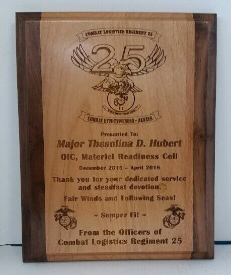 Advertising & Promotional Product Dealers — Major Thesolina D. Hubert Plaque in Jacksonville, NC