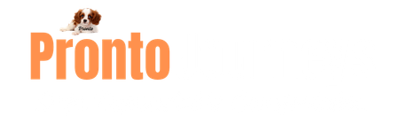A logo for a restaurant called pronto cafe dependable comfortable