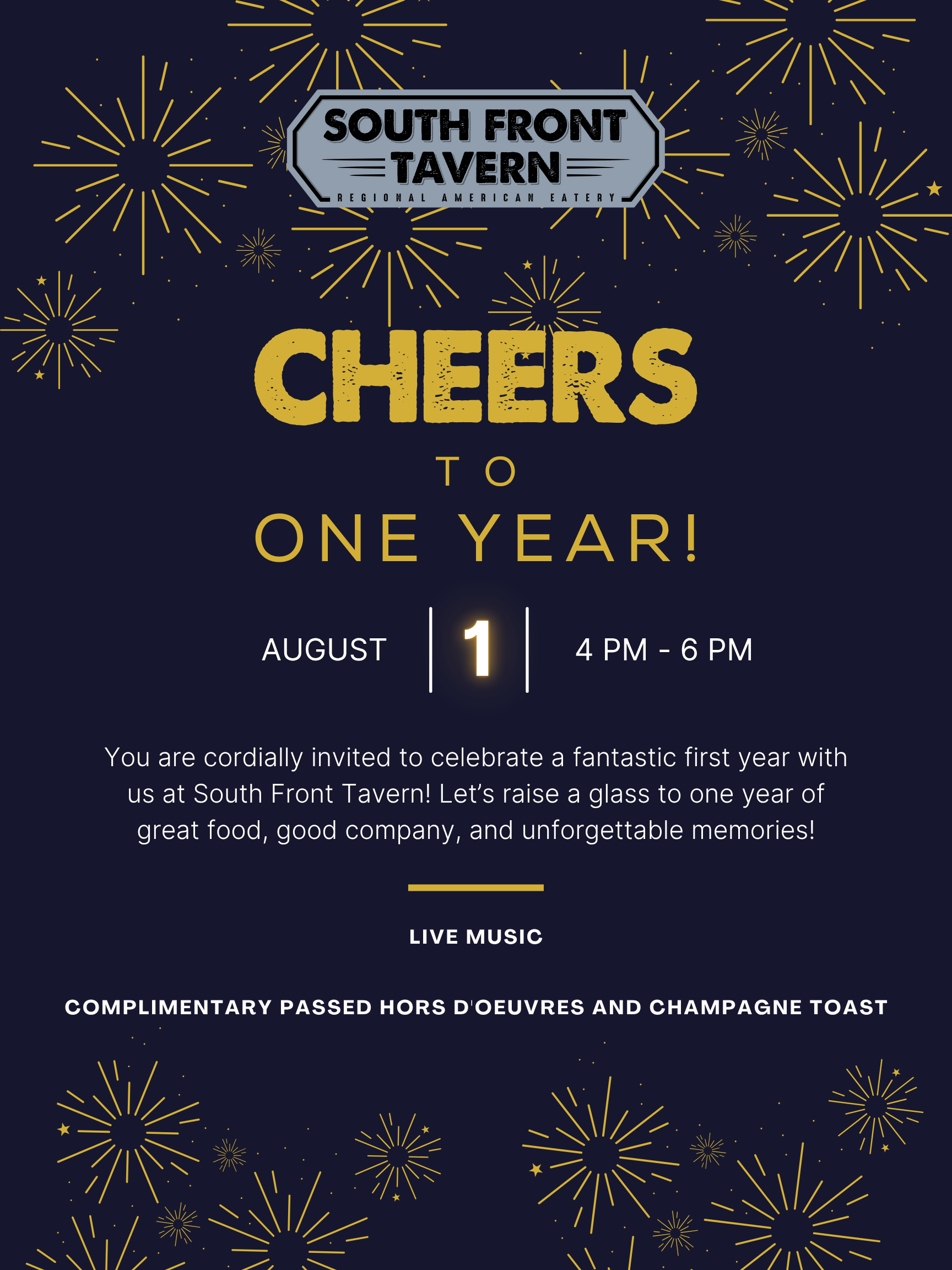 Celebrate South Front Tavern's One Year Anniversary