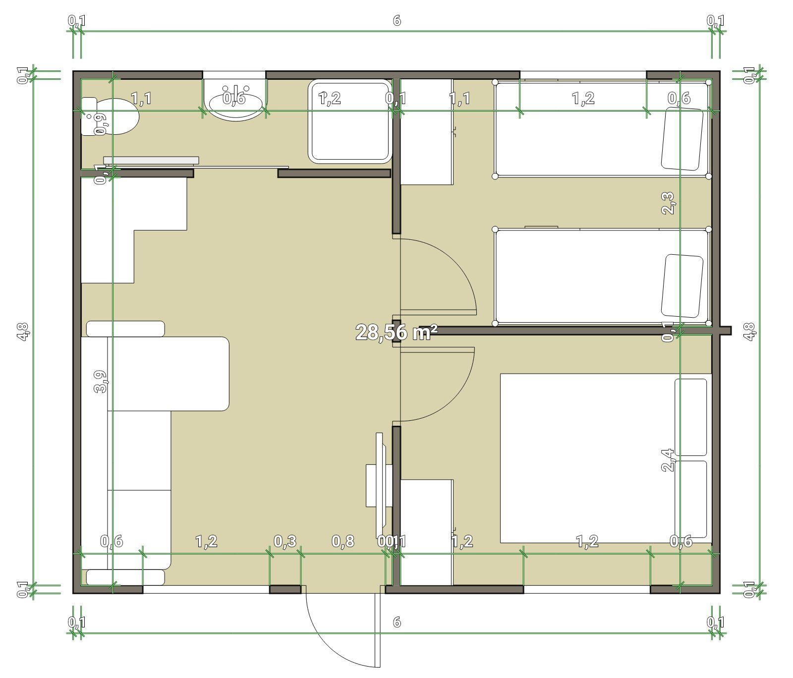 A floor plan of a house with measurements on it