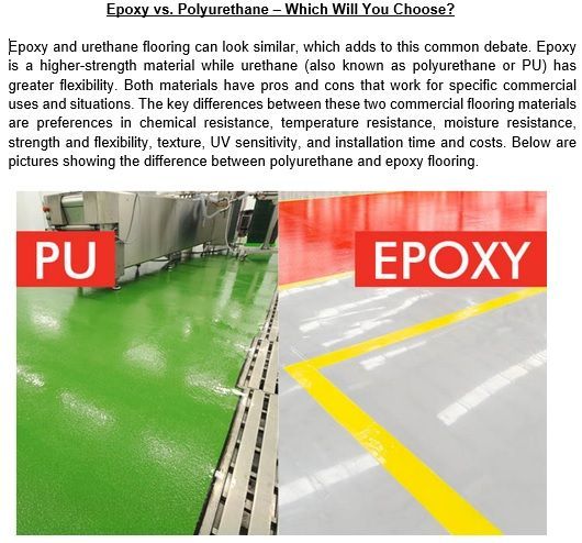 An advertisement for epoxy vs polyurethane which will you choose