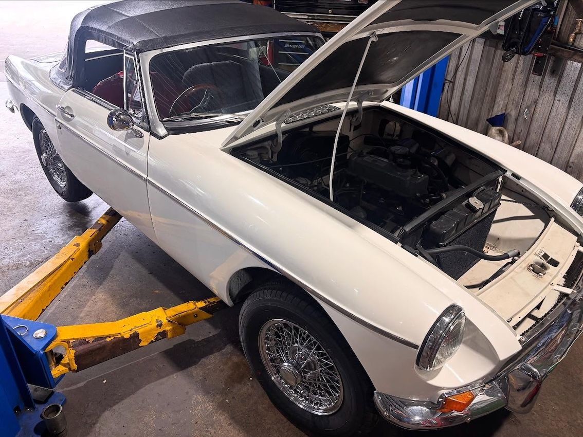 Class Car on Hoist With Bonnet Up — AEQ - Auto Electrics QLD in Woombye, QLD