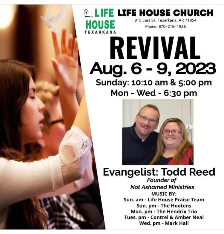 A poster for a revival at the life house church
