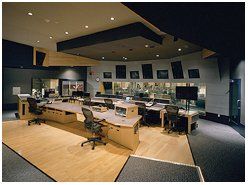 a control room designed for optimal sound engineering