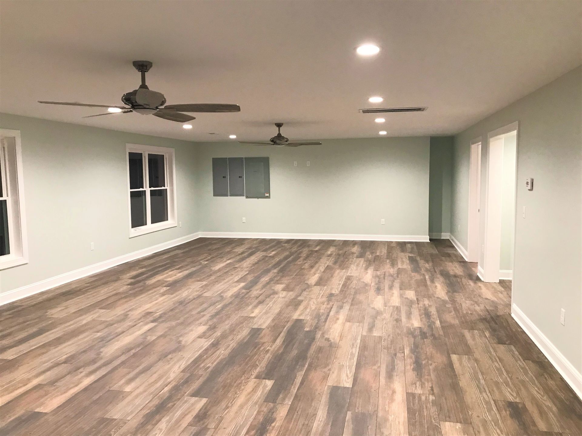 An Empty Room And Ceiling Fans — Glade Hill, VA — Southern VA Construction