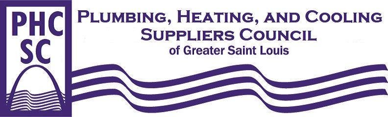 The logo for the plumbing heating and cooling suppliers council of greater saint louis