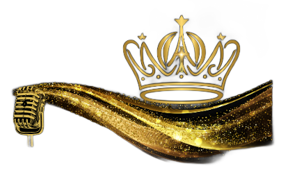 A drawing of a woman with a microphone next to her