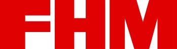 The word fhm is written in white letters on a red background.