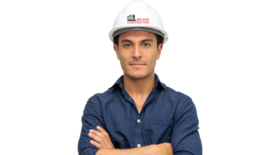 Nelson Construction worker with hard hat