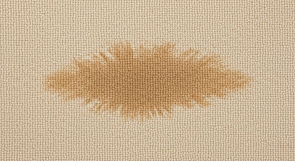 Removing old carpet stains from a carpet that had coffee spilled.