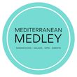 Mediterranean Medley logo in teal circle with white border; black text: 