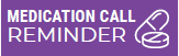 A purple background with the words `` medication call reminder '' and a stethoscope icon.