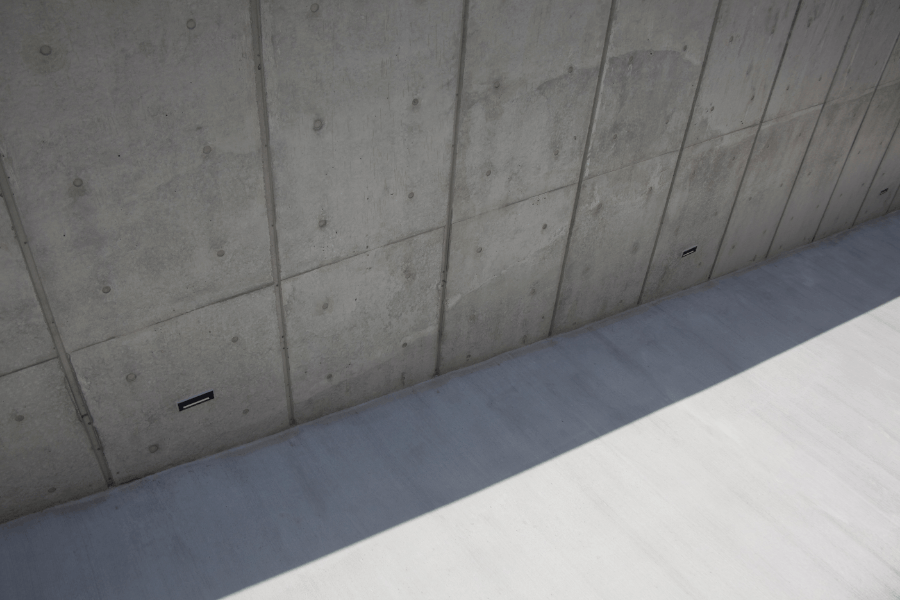 concrete wall casting a shadow