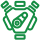 Green V6 engine outline. | Golden Gear Automotive