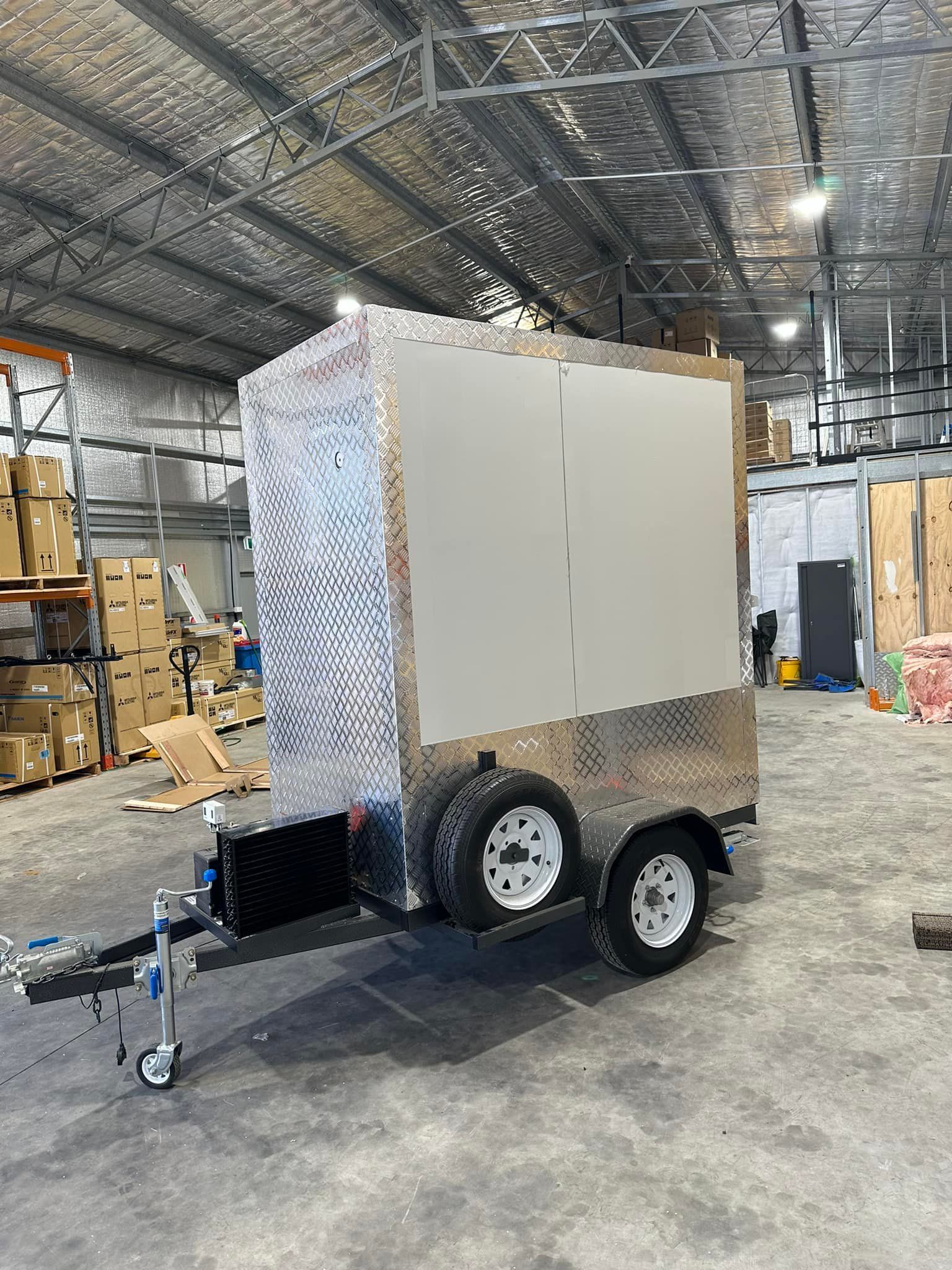 Enclosed Trailer with White Panels, Diamond Plate Sides — Canobolas Air in Bathurst, NSW