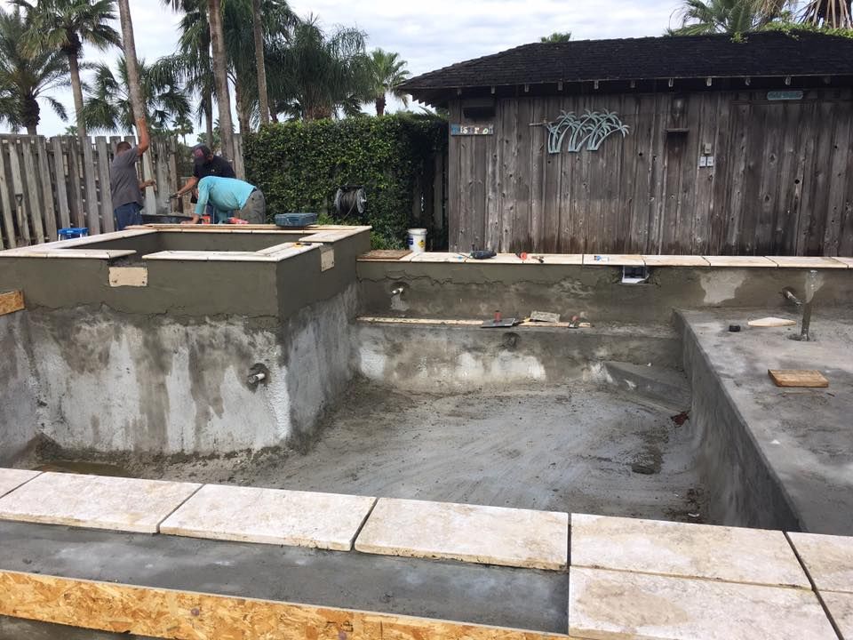 Applying Concrete on Pool — Agua Dulce, TX — Paradise Pools