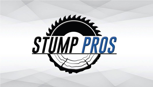 A logo for a company called stump pros