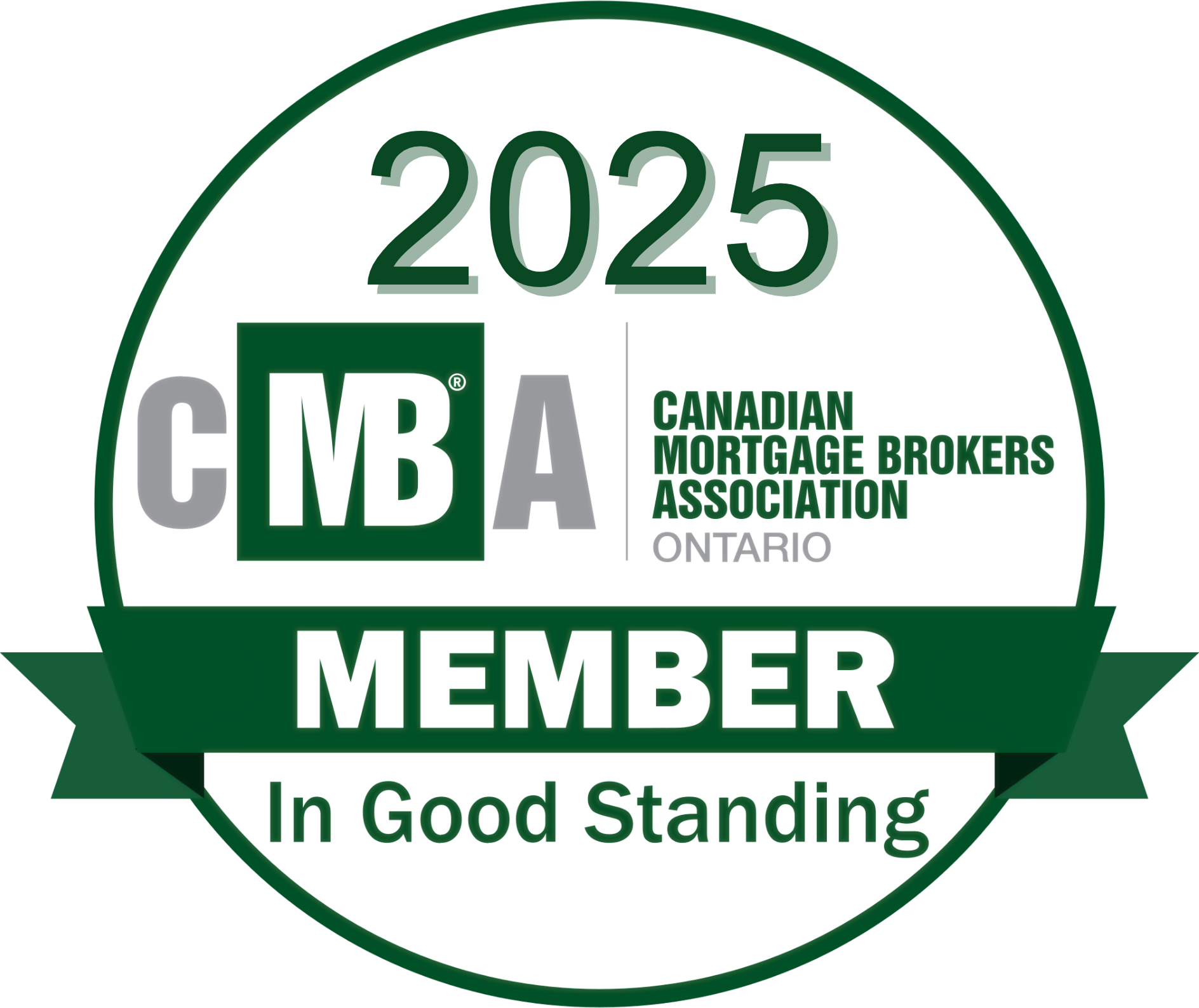 The logo for the canadian mortgage brokers association is a member in good standing.