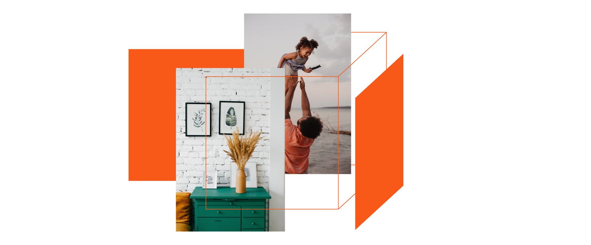 A man is holding a child in his arms in a room.
