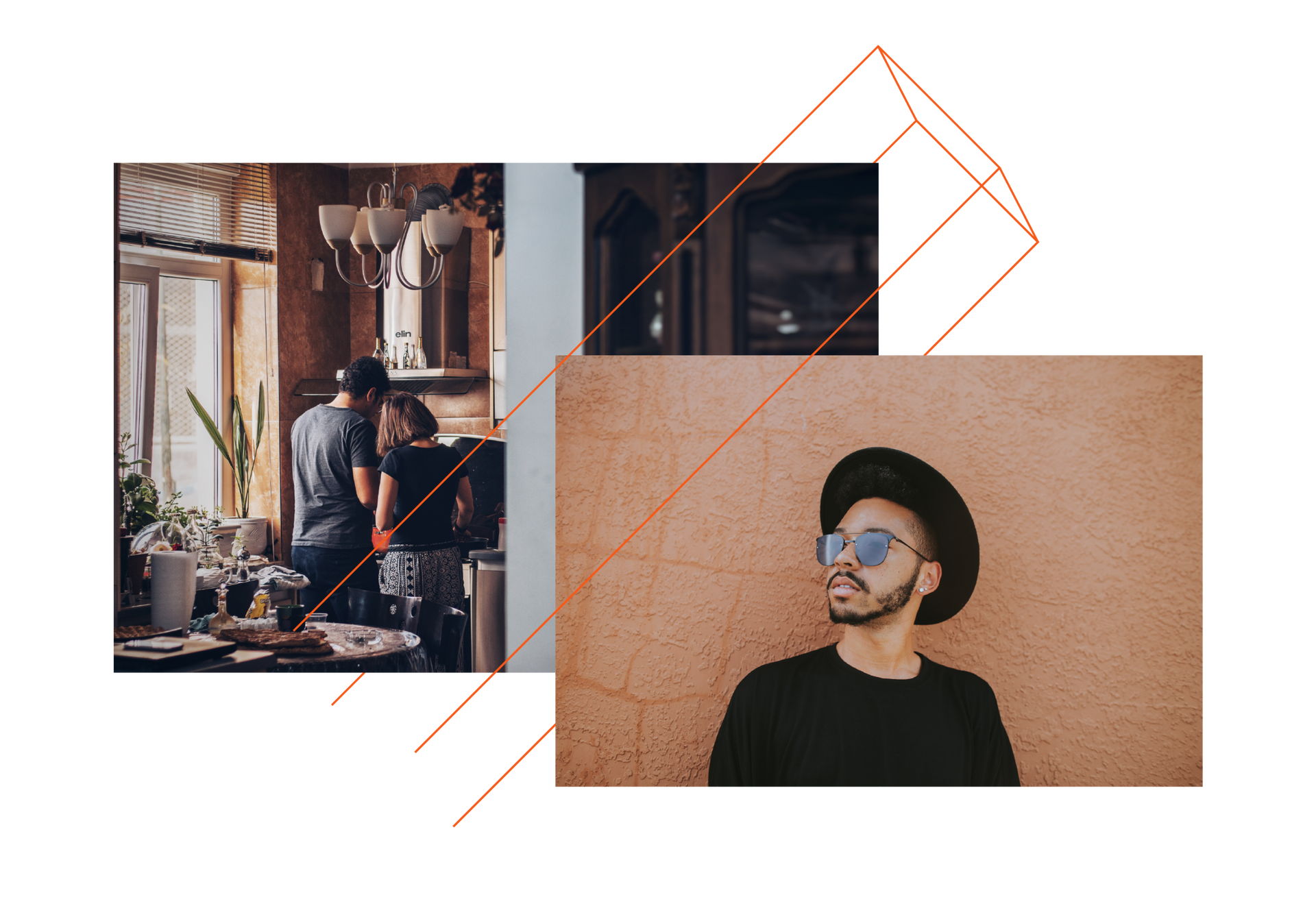 A man wearing sunglasses and a hat is standing in front of a wall.