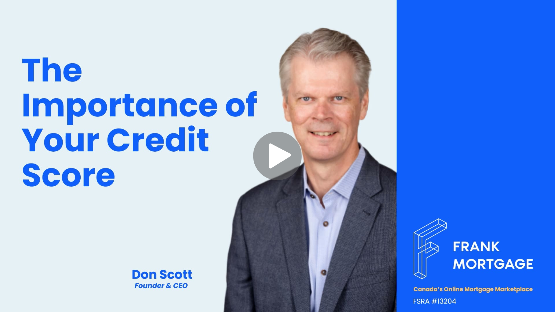 A man in a suit is talking about the importance of your credit score.